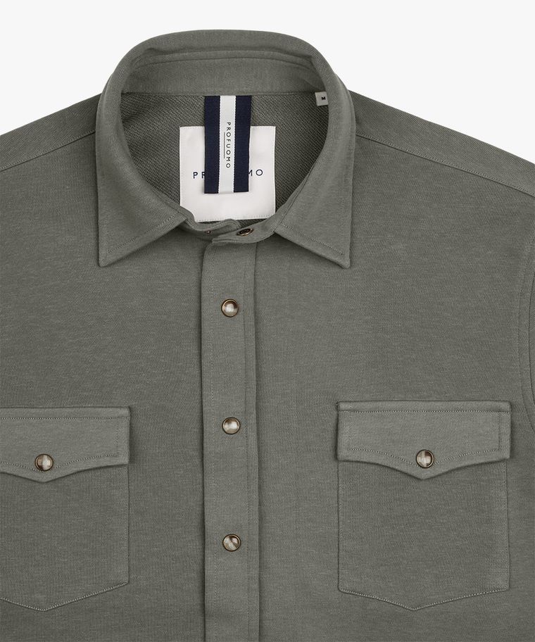 Groen french terry overshirt