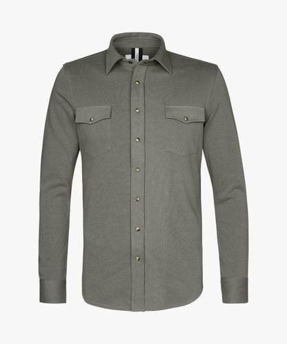 Profuomo Green french terry overshirt
