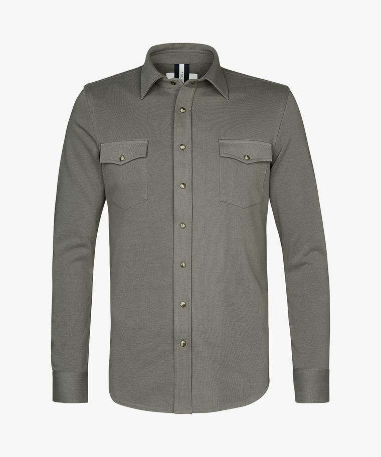 Green french terry overshirt