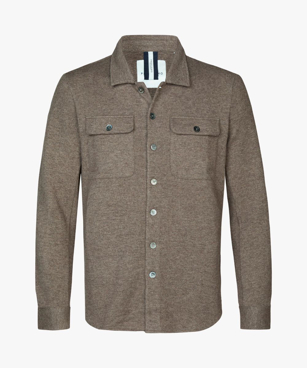 Bruine wol knitted overshirt