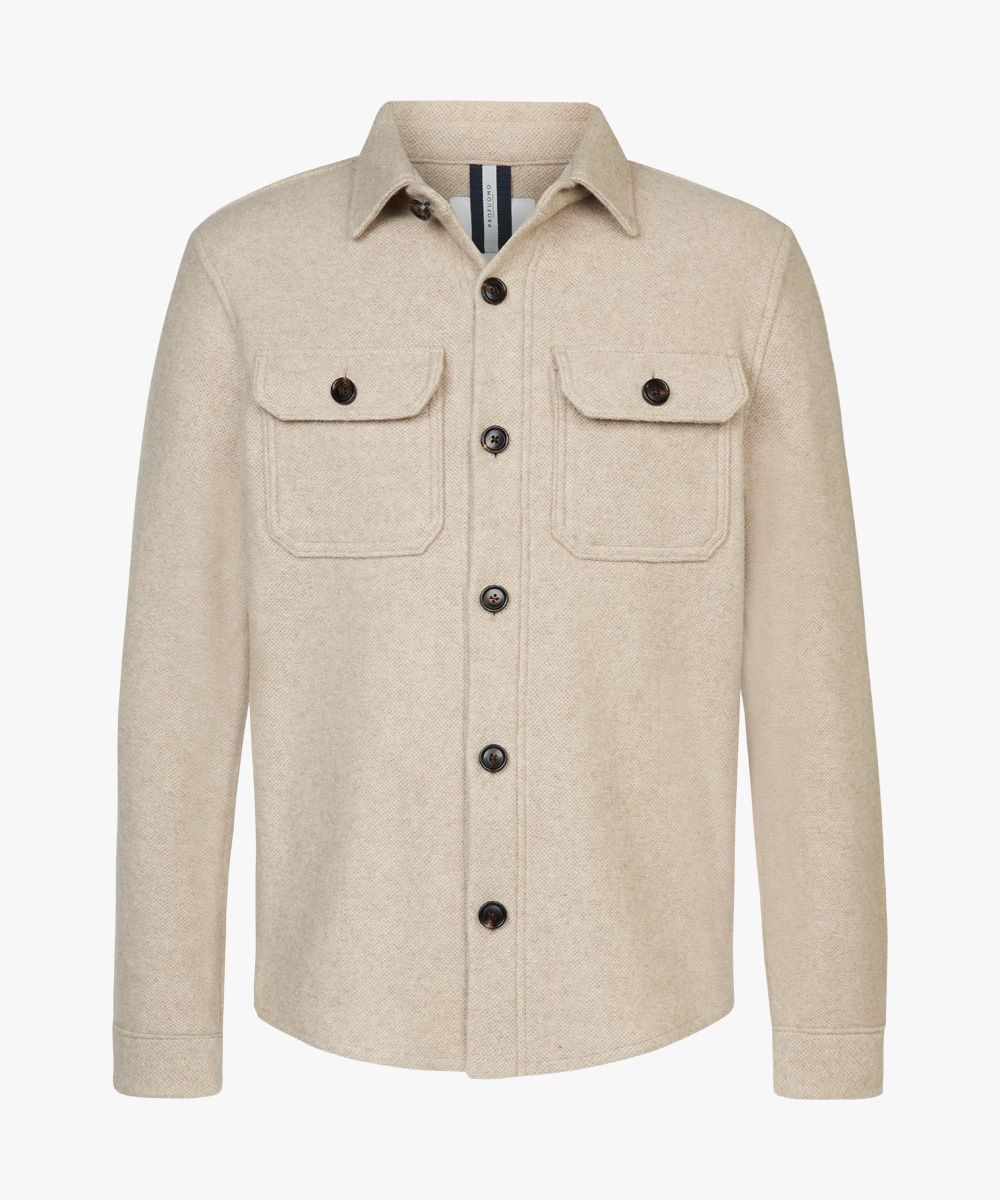 Beige wol knitted overshirt