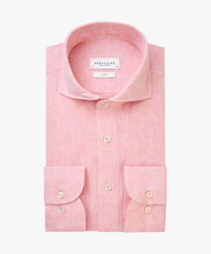 Profuomo Roze linnen overhemd
