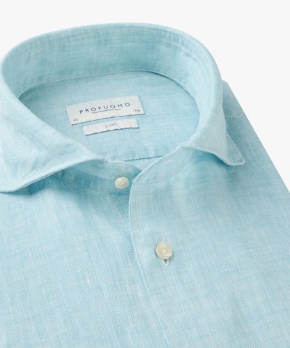 Profuomo Aqua linen shirt
