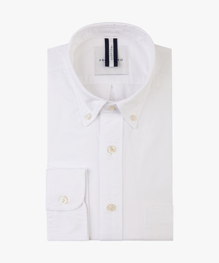 Wit button down oxford overhemd