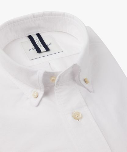 Profuomo Weißes Button-Down-Oxford-Hemd