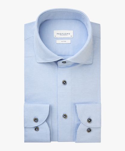 Profuomo Blaues Hemd aus Single-Jersey