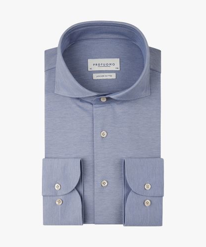Profuomo Mid blue Japanese knitted shirt