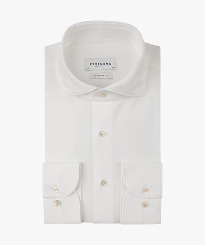 Profuomo White Oxford Japanese knitted shirt