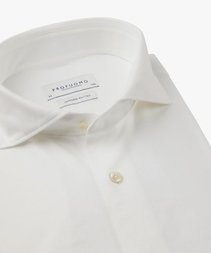 Profuomo White Oxford Japanese knitted shirt