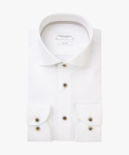 Profuomo White dobby shirt extra LS
