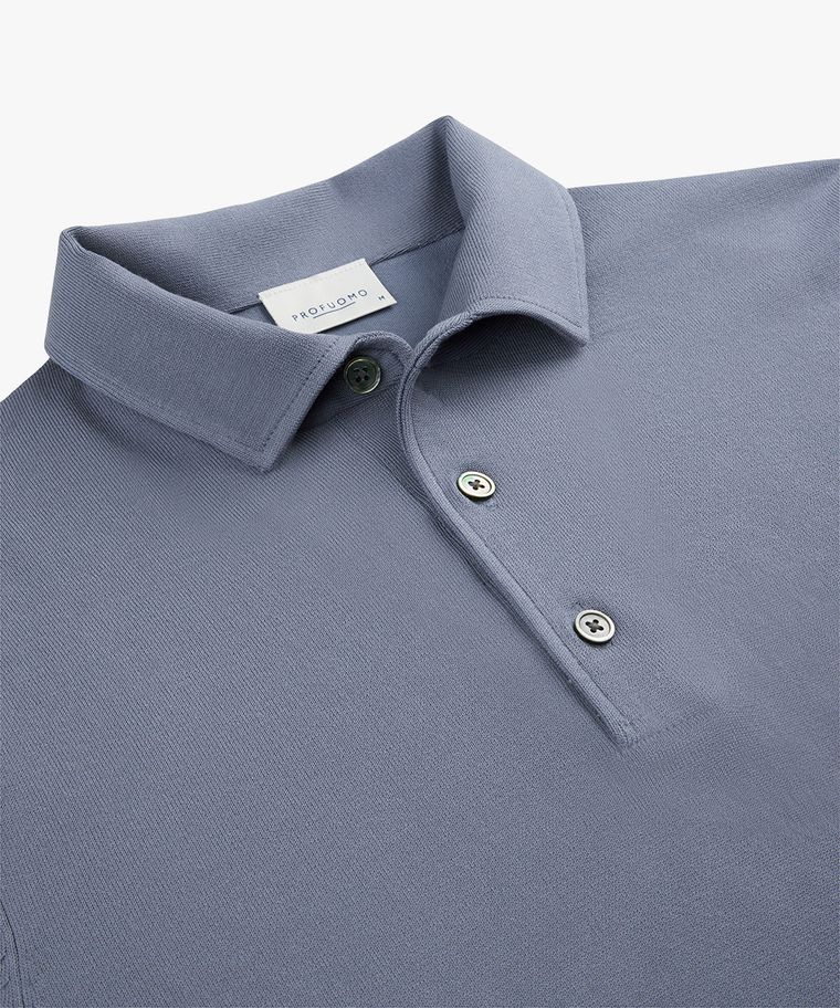 Blauwe luxe one piece polo