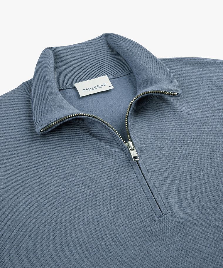 Blue luxury half zip