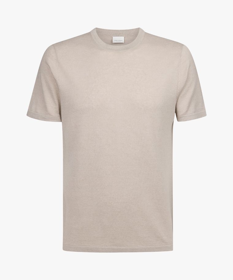 Beigefarbenes T-Shirt aus Leinen