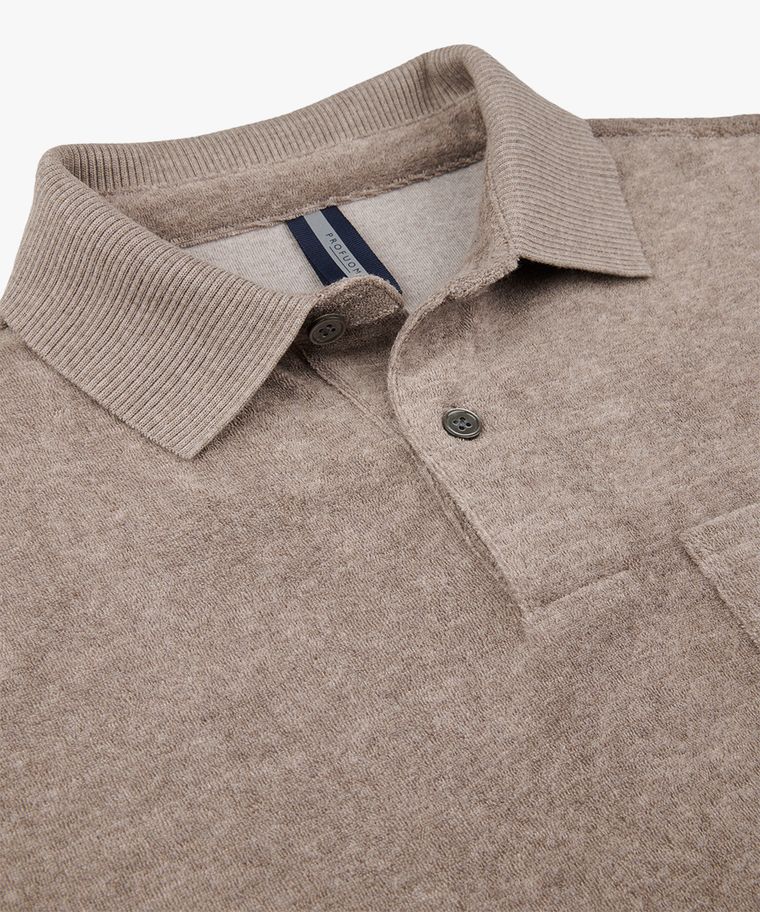 Brown towelling polo