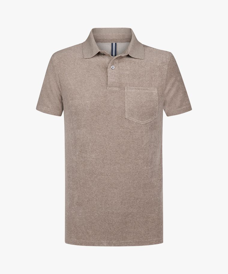 Brown towelling polo