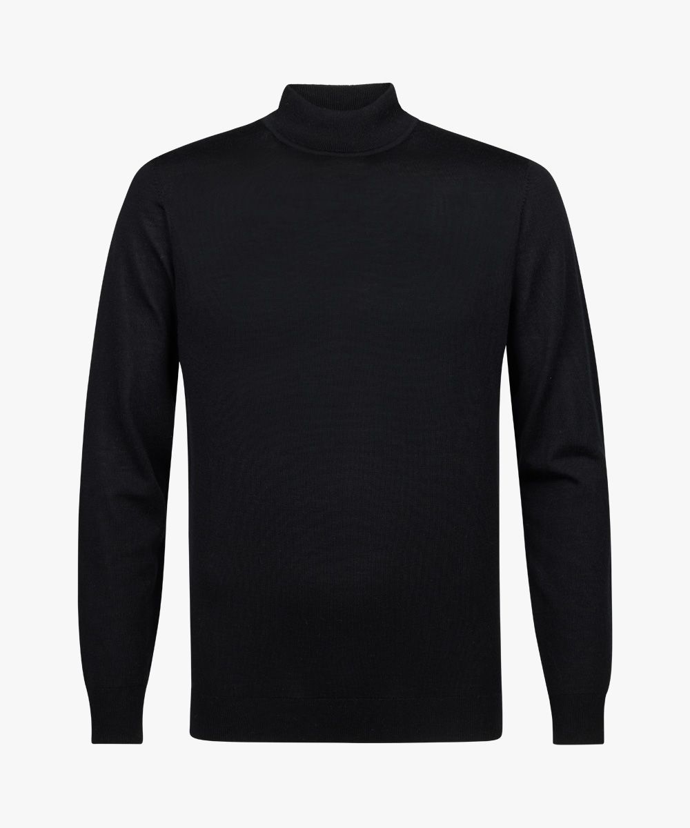 Zwarte merino mockneck