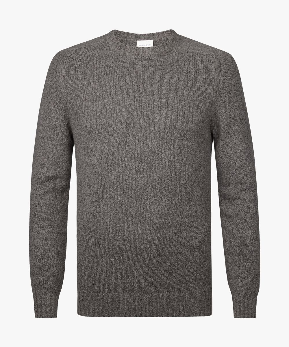 Brauner Boiled-Wool-Pullover