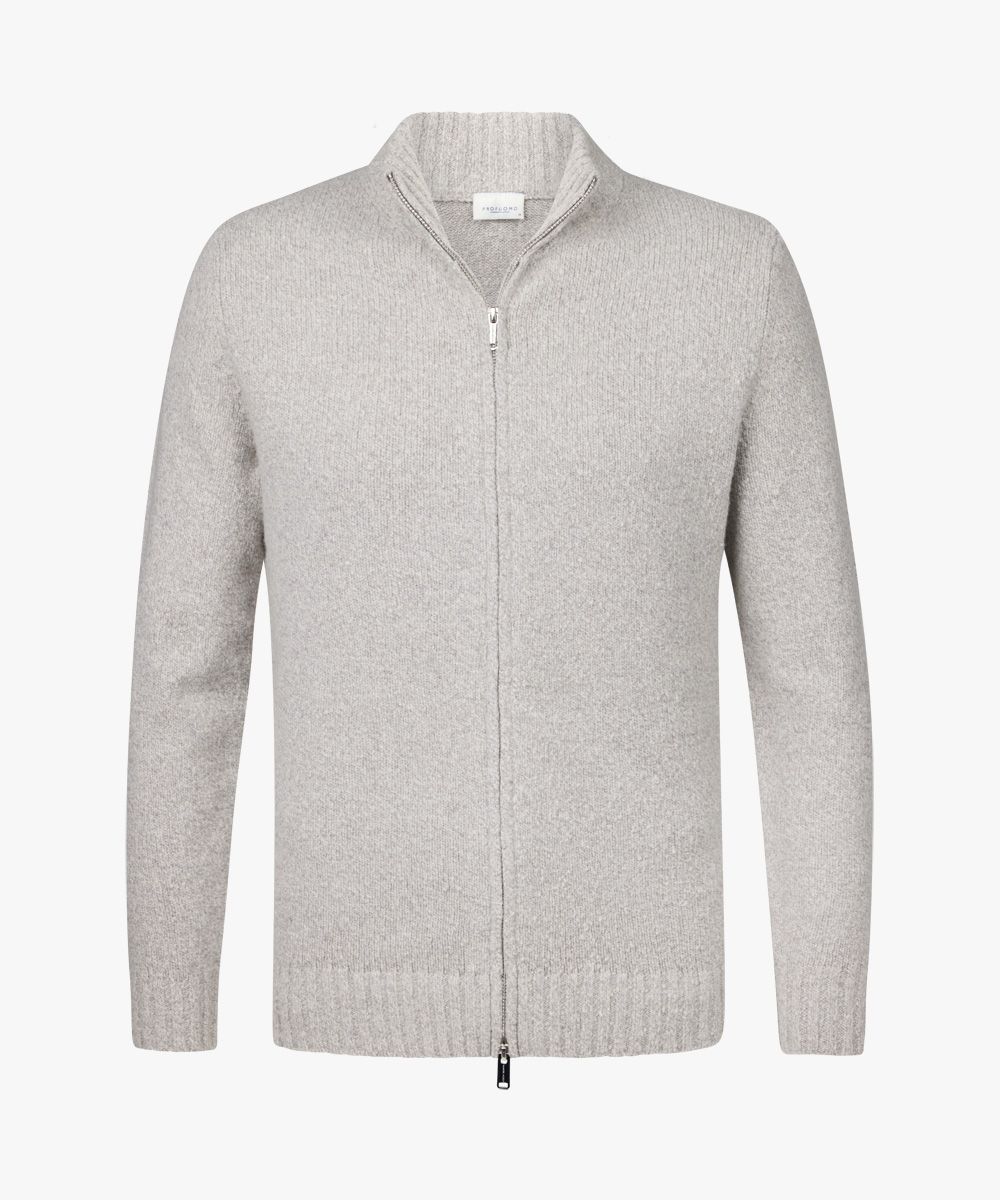 Graue Boiled-Wool-Full-Zip