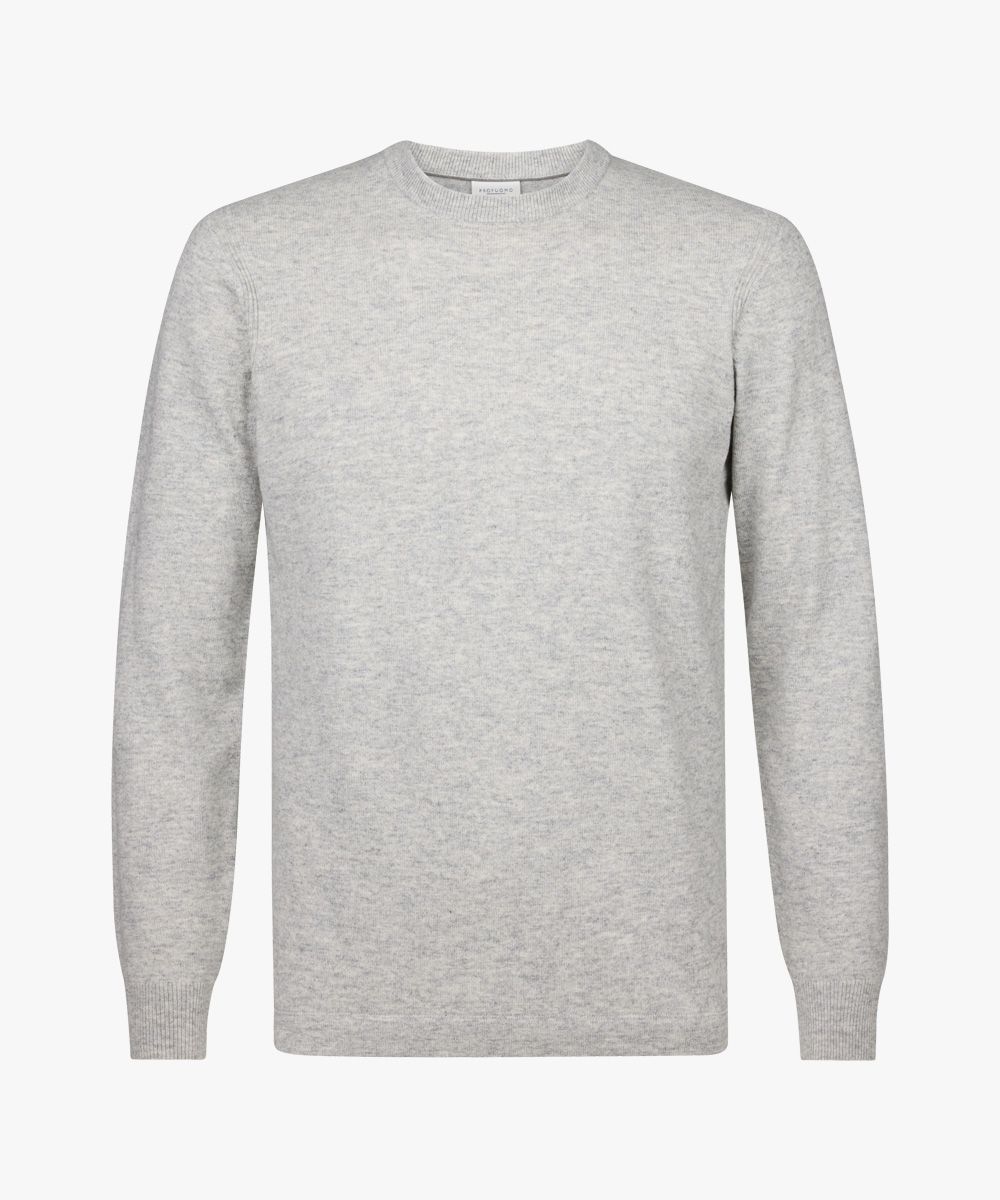 Grijze wol mix crewneck