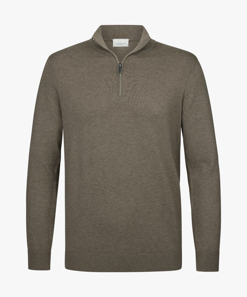 Brown luxury basic half zip