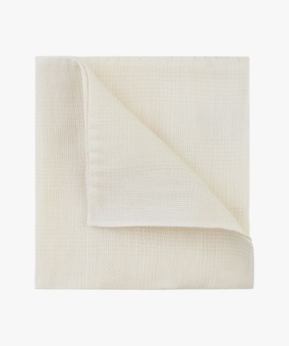 Profuomo Off-white linen-cotton pocket square