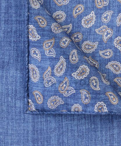 Profuomo Navy double-printed pocket square