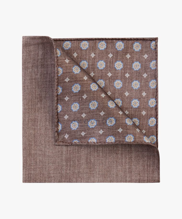 Brown double-printed pocket square