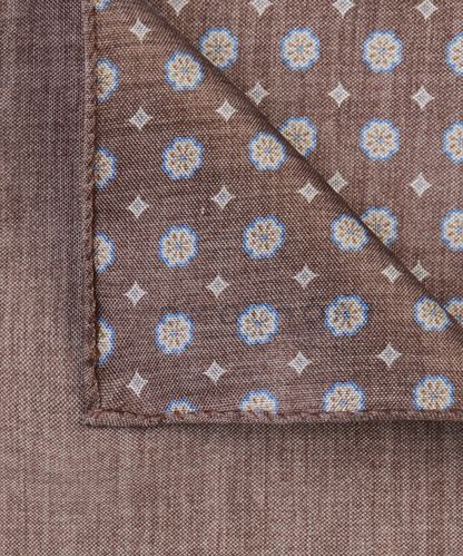 Profuomo Brown double-printed pocket square