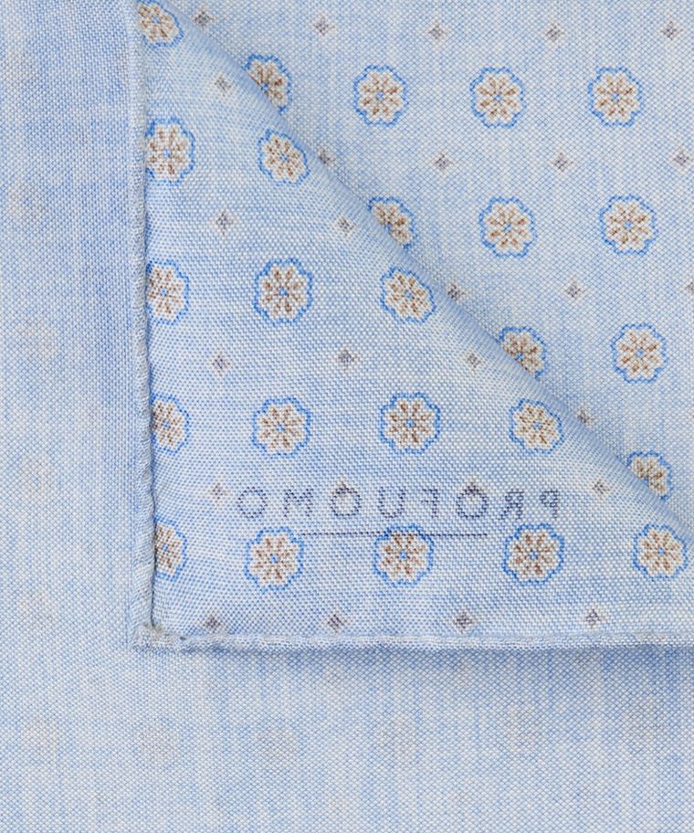 Blue double-printed pocket square