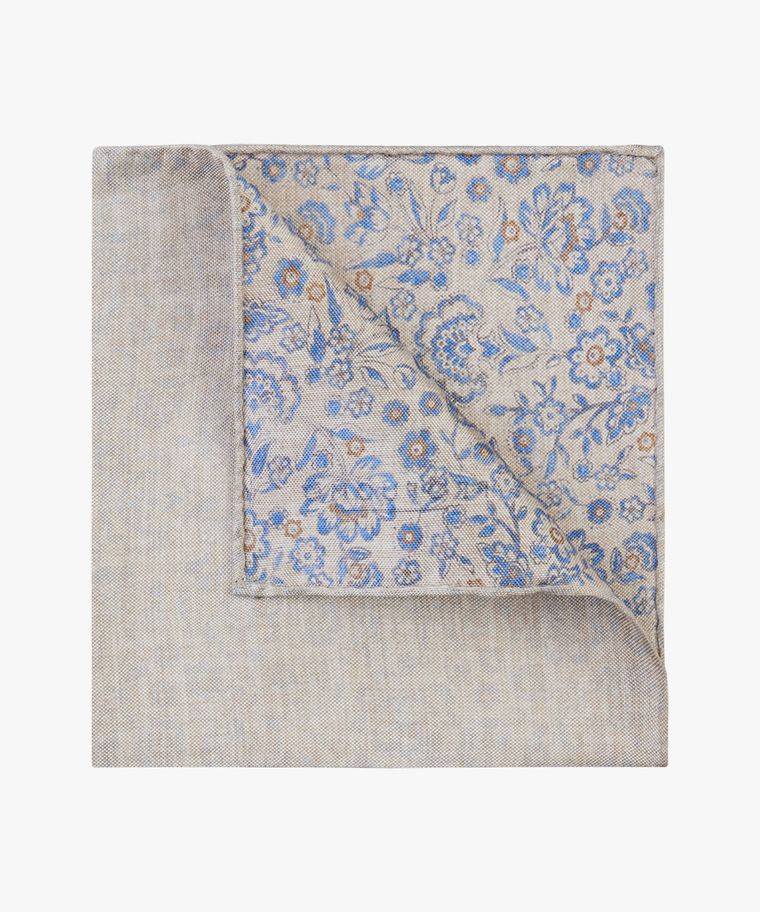 Beige double-printed pocket square