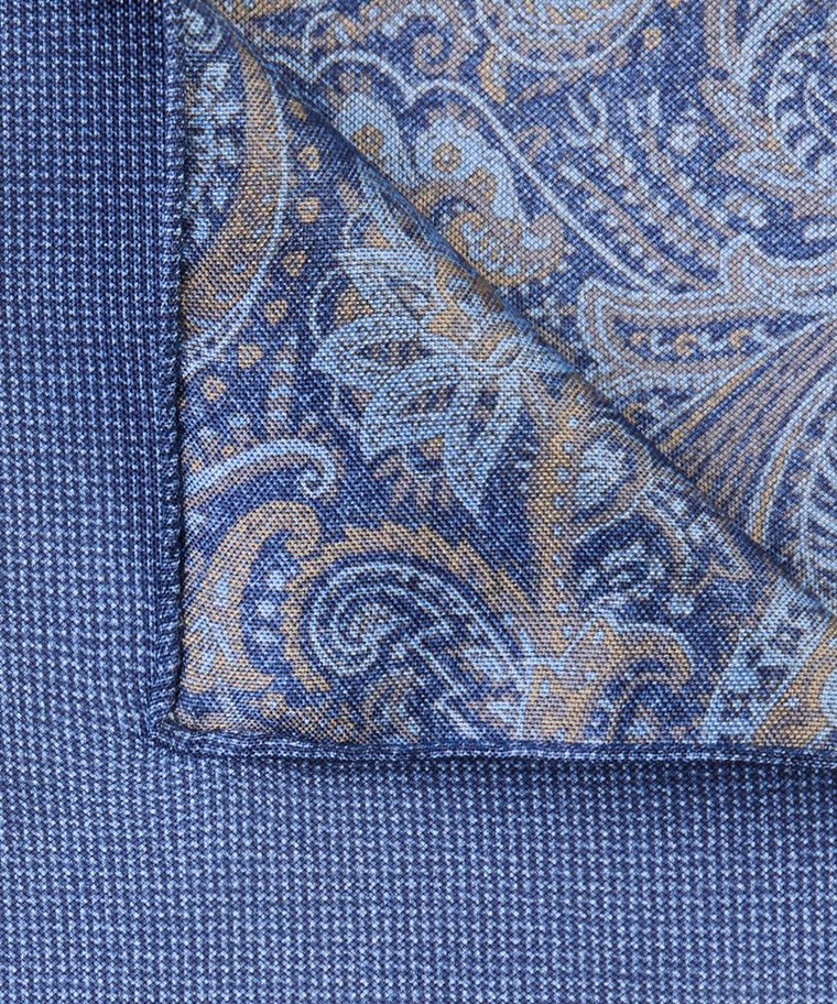 Navy double-printed pocket square