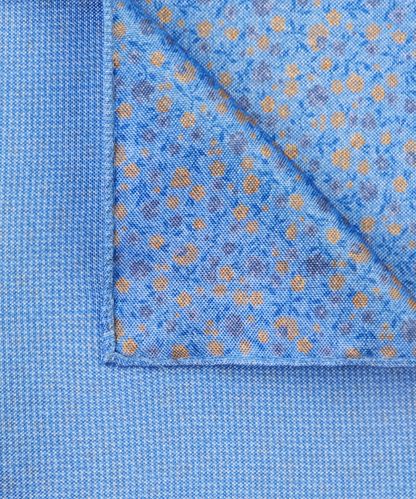 Profuomo Blue double-printed pocket square