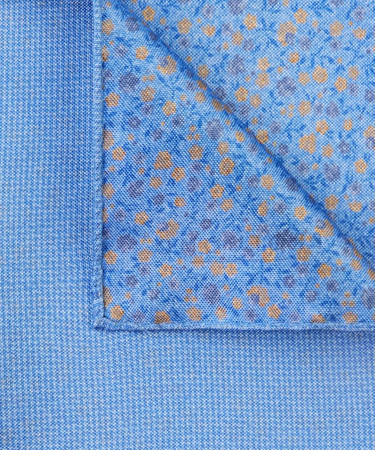 Blue double-printed pocket square