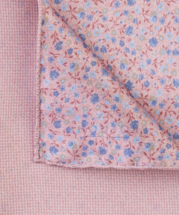 Coral double-printed pocket square