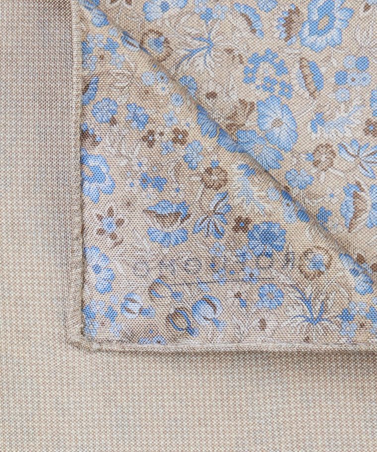 Brown double-printed pocket square