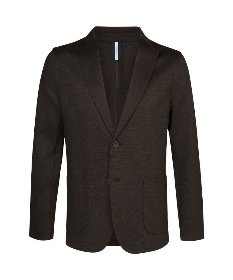 Brown wool blend knitted jacket