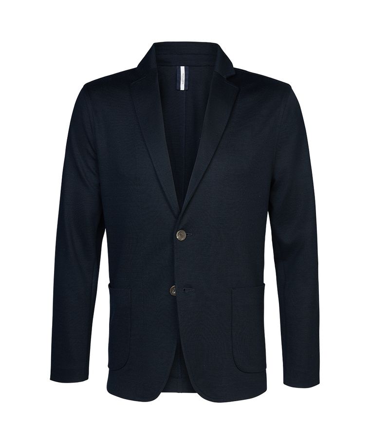 Navy wool blend knitted jacket