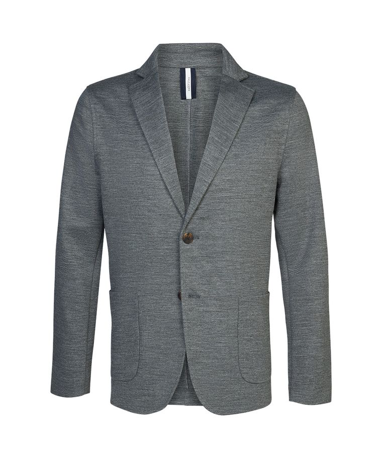 Grey wool blend knitted jacket