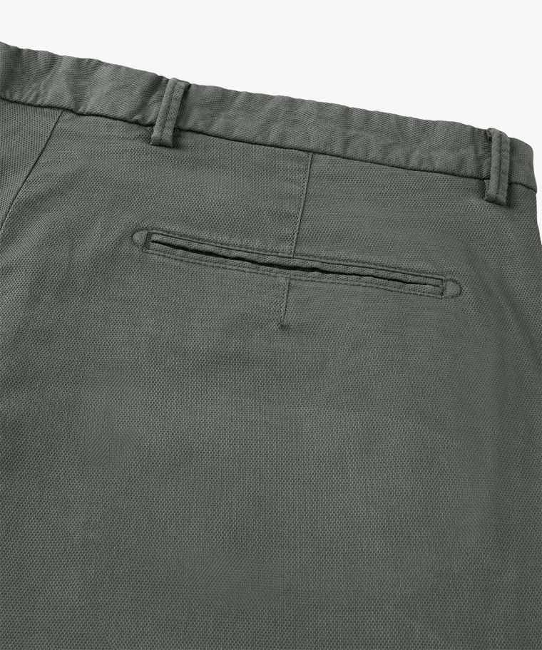 Green texture slim fit chinos