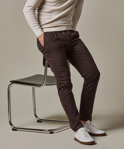 Profuomo Brown slim fit sportcord chinos