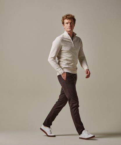 Profuomo Brown slim fit sportcord chinos