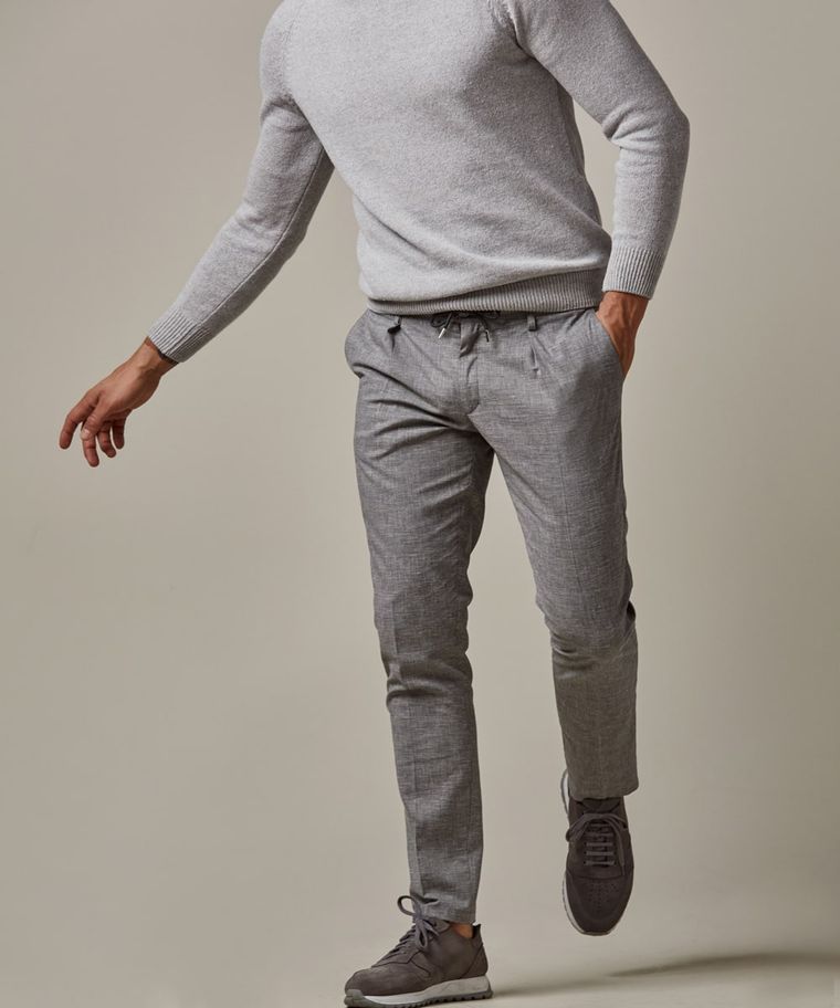 Grey linen slim fit sportcord