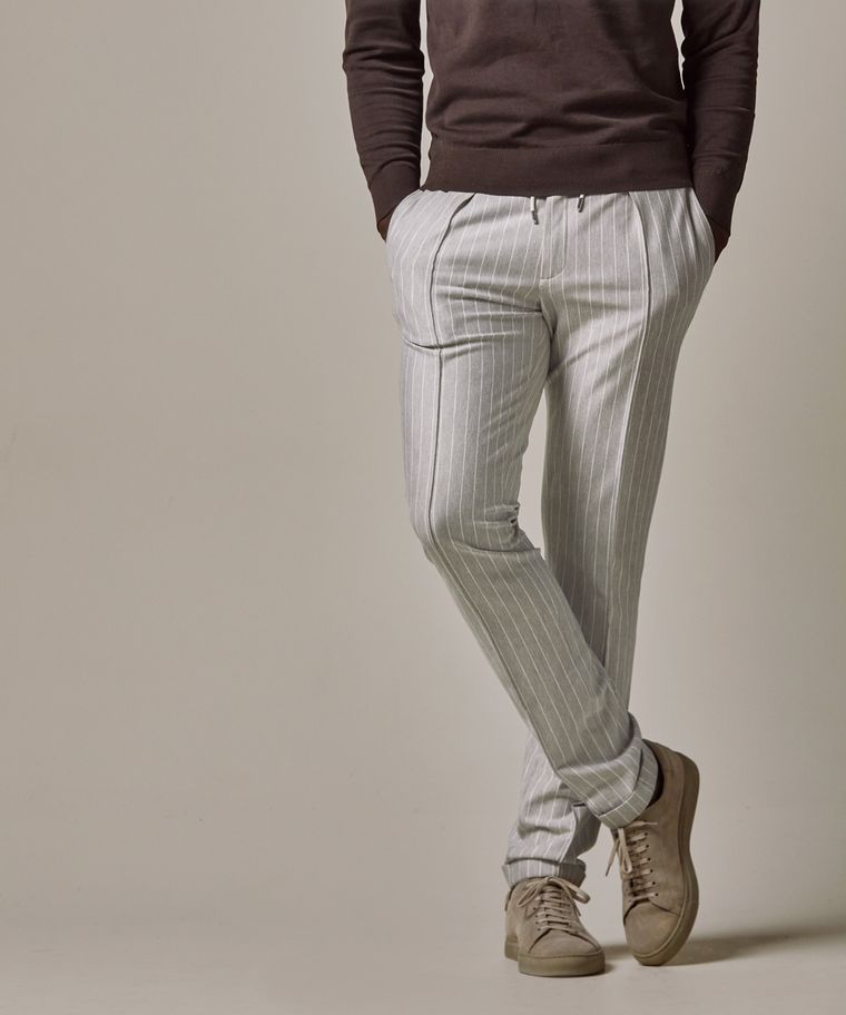 Beige, Tech-Knitted-Sportcord, Slim-Fit
