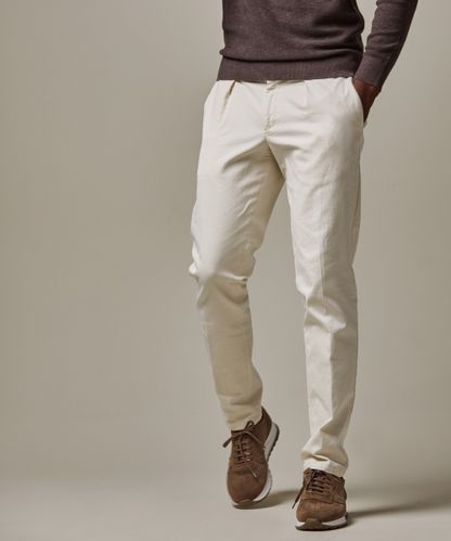 Profuomo Off-white relaxed fit chinos
