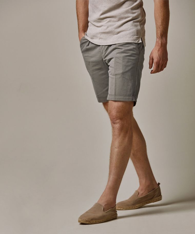 Taupefarbene Sportcord-Shorts