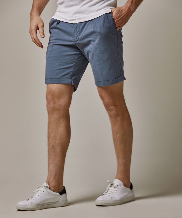 Blauwe sportcord shorts