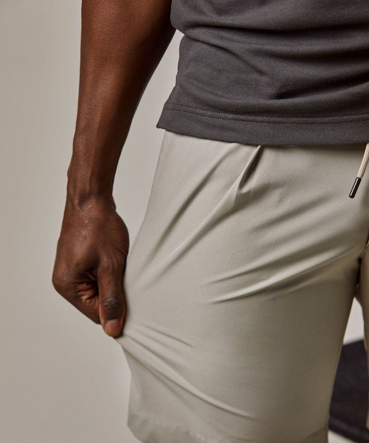 Taupe tech sportcord shorts