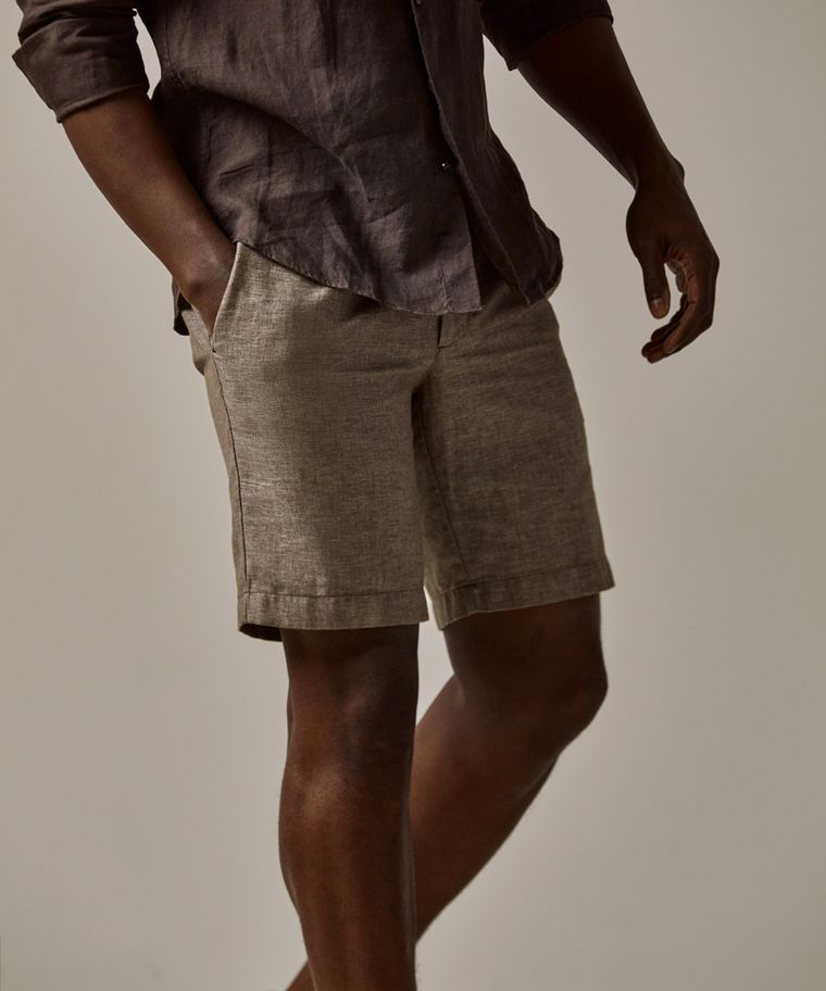 Bruine linnen sportcord shorts