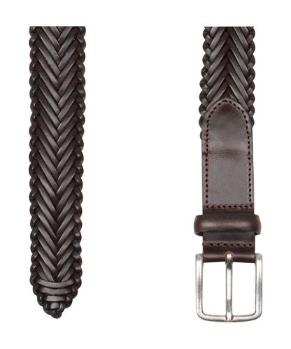 Profuomo Brown hand-braided belt