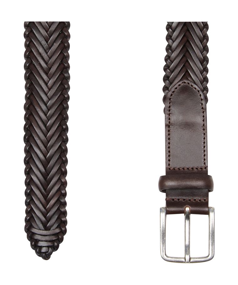 Brown hand-braided belt